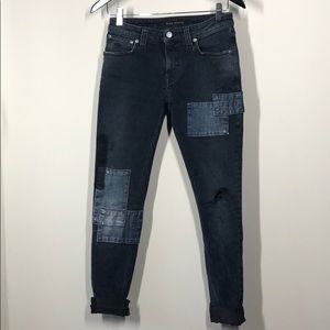 Nudie Jeans Co Skinny Lin Jeans w/ Patches sz 27